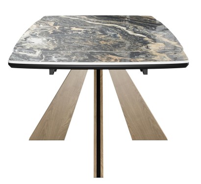 Стол DikLine SKP180 Керамика Amadeus/подстолье черное/опоры дуб монтана (2 уп.)