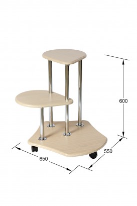 Подставка для цветов Двоечка (60х65х55) в скандинавском стиле, бежевый