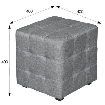 Банкетка BeautyStyle 6, модель 400 (40х40х40) в скандинавском стиле, ткань серый