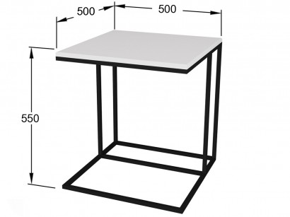 Стол придиванный Эгрет (55х50х50) в стиле лофт, белый