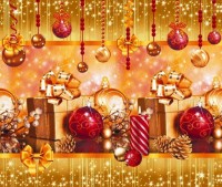 Набор вафельных полотенец, рисунок РОЖДЕСТВО 50x60 - 3шт в уп. темно-сиреневый арт. ROZHDESTVO