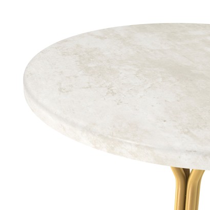 Столик журнальный SHT-CT12-1 (51,5х41х41) в скандинавском стиле, золото, бетон хафит