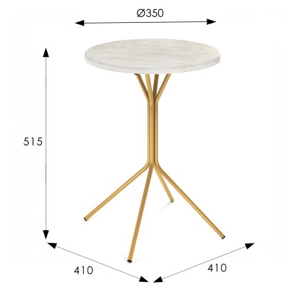 Столик журнальный SHT-CT12-1 (51,5х41х41) в скандинавском стиле, золото, бетон хафит