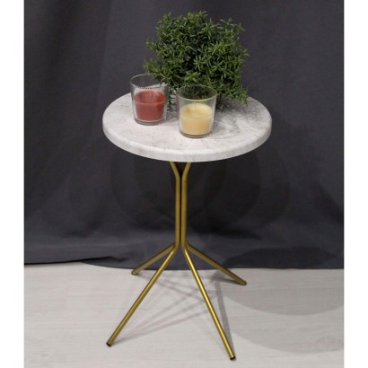 Столик журнальный SHT-CT12-1 (51,5х41х41) в скандинавском стиле, золото, бетон хафит