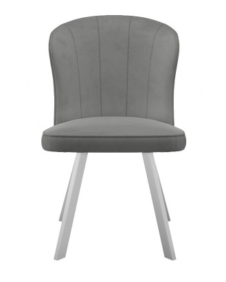 Стул DikLine 219 поворотный, B22 GREY, ножки белые