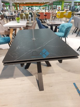Стол DikLine SFE160 Керамика Черный мрамор/подстолье черное/опоры черные (2 уп.)
