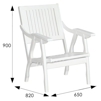 Кресло Массив решетка (90х65х82) в классическом стиле, снег