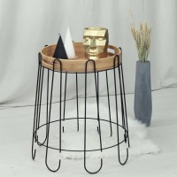 Столик кофейный SHT-CT26/прозрачный (48х44х44) в скандинавском стиле, черный муар, прозрачный лак