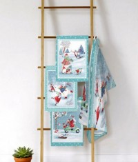 Набор вафельных полотенец, рисунок Санта Клаус вид-3 50x60 - 2шт в уп.  арт. 35047-3