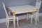 Комплект мебели для кухни стол Инфинити слоновая кость с золотой патиной и два стула Вегас белые, сиденье велюр бежевый