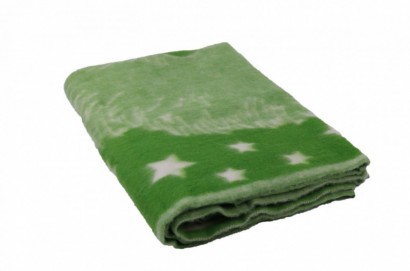 Одеяло Полушерстяное, рисунок Ежик зеленый, 40% шерсть, 47% Пан, 13% Хлопок 100x140 арт. Odeylo Polushert eg zel