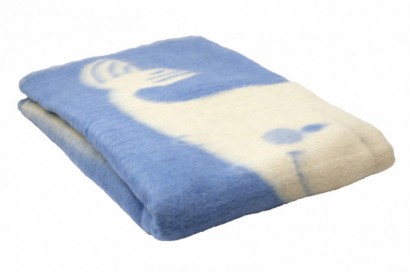 Одеяло Полушерстяное, рисунок  Кит голубое, 40% шерсть, 47% Пан, 13% Хлопок 100x140 арт. Odeylo Polushert kit gol