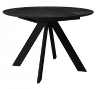 Стол DikLine SKC110 d1100 Керамика Черный мрамор/подстолье черное/опоры черные Стол DikLine SKC110 d1100 Керамика Черный мрамор/подстолье черное/опоры черные