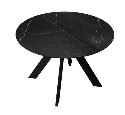 Стол DikLine SKC110 d1100 Керамика Черный мрамор/подстолье черное/опоры черные