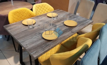 Стол Dikline HB120 Сосна Пасадена (ЛДСП EGGER)/опоры черные