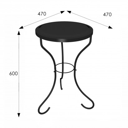 Столик журнальный SHT-CT10 (60х47х47) в скандинавском стиле, чёрный муар