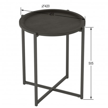 Стол журнальный Бьерн лофт/черный (50,5х42х42) в стиле лофт, черный лофт, черный