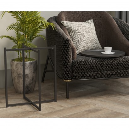 Стол журнальный Бьерн лофт/черный (50,5х42х42) в стиле лофт, черный лофт, черный