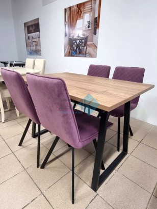 Стол Dikline ZB120 Дуб Галифакс (ЛДСП EGGER)/Опоры черные