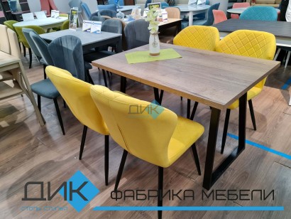 Стол Dikline ZB120 Дуб Галифакс (ЛДСП EGGER)/Опоры черные