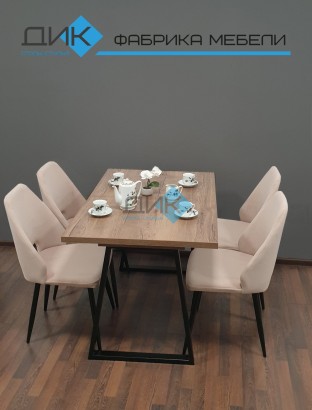 Стол Dikline ZB120 Дуб Галифакс (ЛДСП EGGER)/Опоры черные