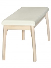 Скамья для прихожей мягкая (50х100х40) в классическом стиле, экокожа крем, лак прозрачный Скамья для прихожей мягкая (50х100х40) в классическом стиле, экокожа крем, лак прозрачный