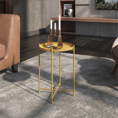 Столик журнальный SHT-CT8 (52х37,6х37,6) в скандинавском стиле, золото
