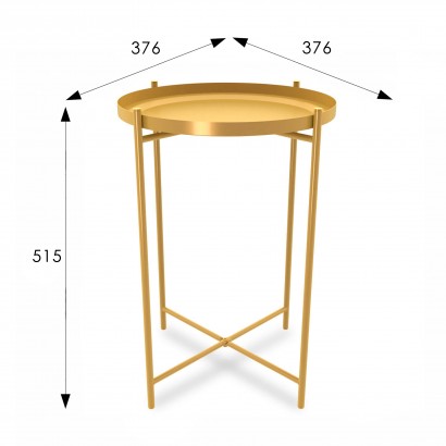 Столик журнальный SHT-CT8 (52х37,6х37,6) в скандинавском стиле, золото