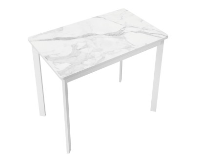 Стол DikLine LK90 Керамика Белый мрамор/подстолье белое/опоры белые
