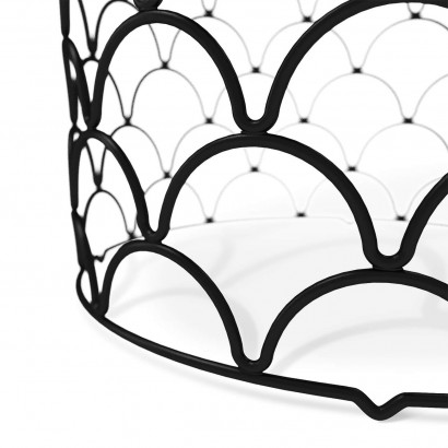 Столик кофейный SHT-CT24 (50х35х35) в скандинавском стиле, чёрный муар