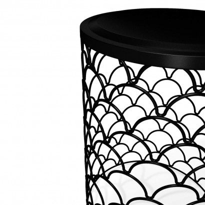 Столик кофейный SHT-CT24 (50х35х35) в скандинавском стиле, чёрный муар