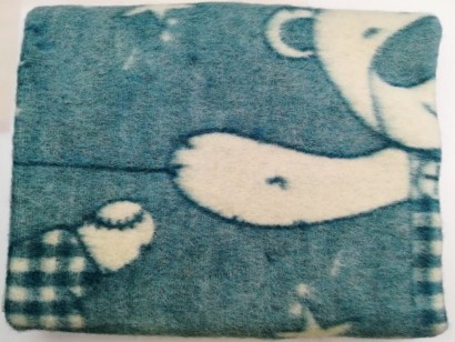 Одеяло шерстяное, бирюза, 85% шерсть, 15% ПЕ 100x140 арт. Odeylo turquoise