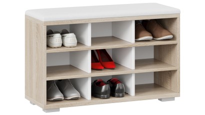 Тумба для обуви Тип 10 цвет: дуб крафт белый, велюр графит