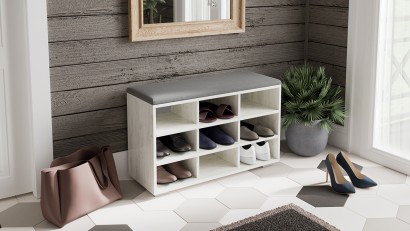 Тумба для обуви Тип 10 цвет: дуб крафт белый, велюр графит