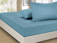 Простынь сатин на резинке PRC-R-17, 90x200 голубой арт. PRC-R-17