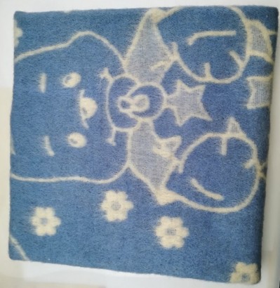 Одеяло шерстяное, голубое, 85% шерсть, 15% ПЕ 100x140 арт. Odeylo blue