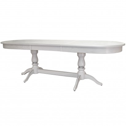 Стол обеденный Тарун 5 раздвижной (76,5х190х84) в классическом стиле, белый, серебро