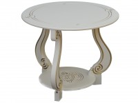 Стол журнальный Грация (М) (49х58х58) в классическом стиле, слоновая кость