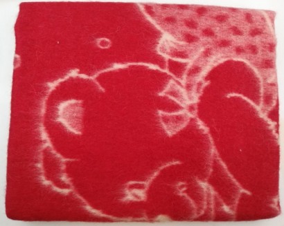 Одеяло шерстяное, красное, 85% шерсть, 15% ПЕ 100x140 арт. Odeylo red