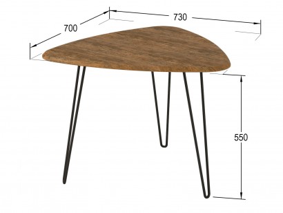 Стол журнальный Спринг 530 (55х73х70) в стиле лофт, дуб американский