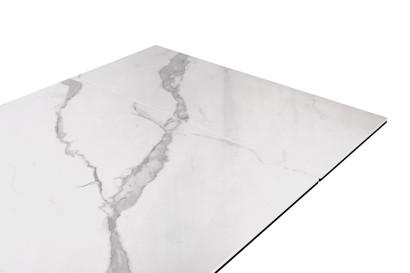 Стол DikLine SFE140 Керамика Белый мрамор/подстолье черное/опоры черные (2 уп.)