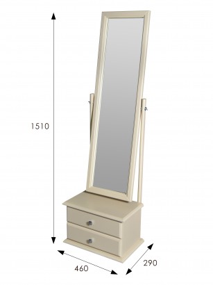Зеркало с тумбой Селена (151х46х29) в классическом стиле, слоновая кость