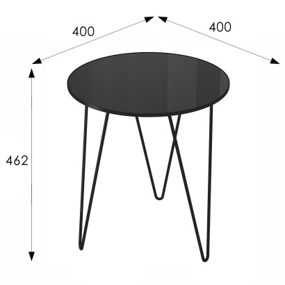 Столик журнальный Норд (46,2х40х40) в скандинавском стиле, черный