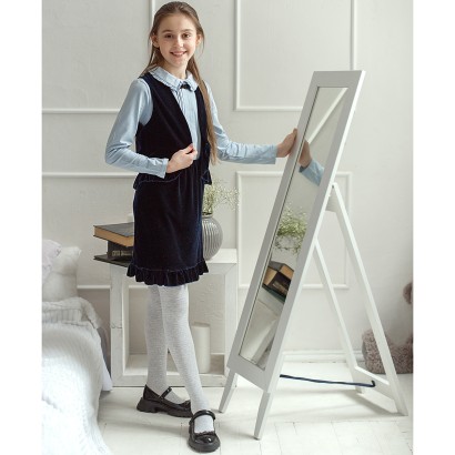 Зеркало напольное BeautyStyle 1 (130х35х45) в классическом стиле, белый