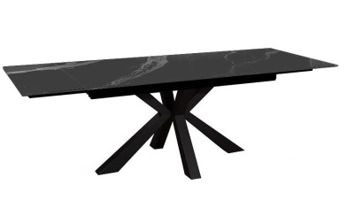 Стол DikLine SFE140 Керамика Черный мрамор/подстолье черное/опоры черные (2 уп.)