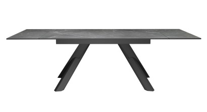 Стол DikLine KX160 керамика черный мрамор С45 матовая/опоры черные (2 уп)