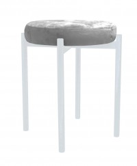 Табурет M DikLine, M13 светло-серый, ножки белые