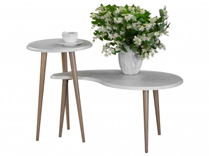 Стол журнальный BeautyStyle 19 (40х78,5х74,5) в стиле лофт, дуб дымчатый, шимо