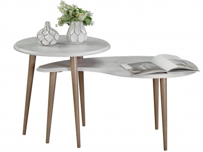 Стол журнальный BeautyStyle 19 (40х78,5х74,5) в стиле лофт, дуб дымчатый, шимо