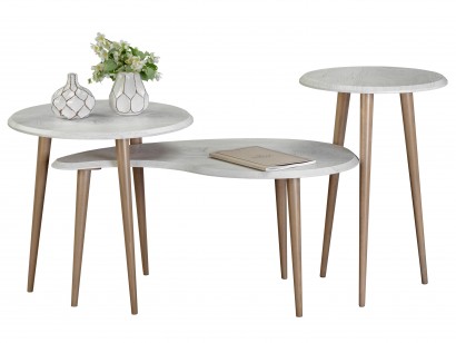 Стол журнальный BeautyStyle 19 (40х78,5х74,5) в стиле лофт, дуб дымчатый, шимо